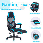 Gaming Office Chair With Footrest Ergonomic Computer Armchair Black Goxifachoy