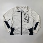 Nike Jacket Boys L Large  6-7  Black White Full Zip Track Colorblock Big Logo