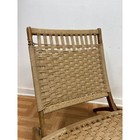 Vintage Folding Lounge Chair  Hans Wegner Mid Century Modern Wood Woven Rope 60s