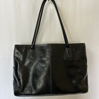 Fossil Black Cowhide Leather Tote Shoulder Handbag Carryall Purse Gorpcore 