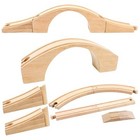 9 Pcs Wooden Train Bridge Set Wood Train Track Expansion Compatible With 