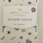 New Baby Burp Cloths 3pk Solid And Prints    bonjour      Apple   Ivy Dreamgro