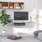 Wall Mount Media Console  Floating Stand  Entertainment Center Unit  Grey