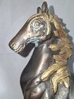 Horse Stallion Statue Bronze Brass Vintage Muscular 9    T Elegant Galloping Rare