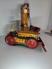 Vintage Marx Tin Litho Bulldozer Wind-up Toy With Ohio Art Conveyor 