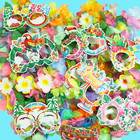 42 Pcs Hawaiian Leis Bulk Hawaiian Luau Party Decorations Tropical Hawaiian Flow