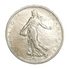 1918 France 1 Franc Silver Old Xf  Coin Km 844 Republique Fran  aise