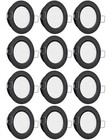 12 Pack Rv Recessed Led Ceiling Light  Ultra Thin Black - Warm White Light