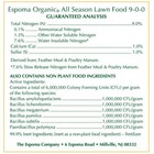Espoma Organic All Season Lawn Food 9-0-0  Natural   Organic For All Lawns  28lb