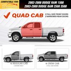 For Ram 1500 Double extendedcab 2002-2008 3- Raised Steps Side Running Boards