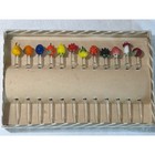 Vtg 1950 s Czech Hand Blown Glass Cocktail Swizzle Stick Set Of 12 Barware Boxed