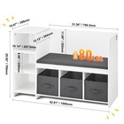 Uimoso Kids Reading Nook Bench 6-cubby Storage Bookshelf With Seat Cushion White