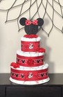 3 Tier Red Minnie Mouse Diaper Cake Baby Shower Girl