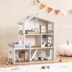Robud Wooden Dollhouse 3 Story Doll House Set With 23 Pcs Furniture For Ages 3 