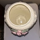 Vintage Vase Porcelain Capodimonte Style Applied Roses Embossed Ribbons