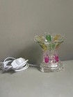 Vintage Style Colorful Glass Accent Lamp Night Light Usb Plug-in Crystal Flower