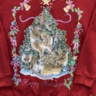 Vintage Happy Holidays Christmas Sweater Size Large Sun Sportswear Animal Nature