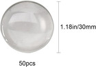 50pcs 30mm Glass Dome Cabochons Clear Round Tiles  Transparent Half Round Flat B