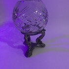 Vintage Godinger Crystal Glass Candle Holder With Silver Metal Stand