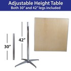 Wood Square Bistro Table 36in Adjustable Height Restaurant Cafe Cocktail Event