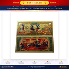 Usa 250th Anniversary  2 Banknote 24k Gold Plated Foil Rep  Collection Bill