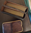 Vintage Embossed Calf  Leather Double Deck Playing Card Holder Made In  Italy