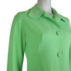 Vintage 1960s Mod Gogo Green Button Up Jacket Over Coat Groovy Women s Small