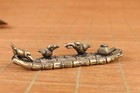 Rare Chinese Collection Bronze Handmade Bird On Boat Statue Netsuke