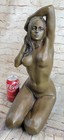 Signed Deco Bronze Sculpture Cubism Nude Girl Abstract Art Deco Figurine Figure