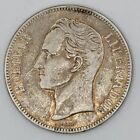 Nice  1936 Venezuela 5 Bolivares Libertador   900  Silver Coin - Free Shipping