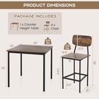 5-piece Industrial Dining Table Set W  Counter Height Table   4 Bar Stools