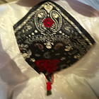 Men s Black White Red Skull Theme Paisley Pocket Square Designer artist