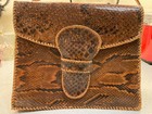 Vintage 50-60s Large Snakeskin Python Handbag Bag Messenger Shoulder Strap Purse