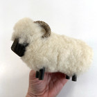 Castleton Crafts Scottish Black Faced Sheep Figurine British Wool And Wood