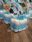 6 Jungle Safari Animals Mini Diaper Cakes Baby Shower Centerpiece Decor