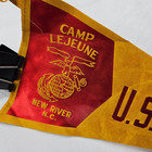 Original Wwii Us Marines Camp Lejeune New River Nc Pennant