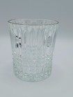 Vintage Pressed Glass Tumbler Lowball Rocks Whiskey Water Glass Gold Rim Ribbed