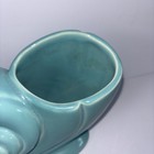 Vintage Tac The Trenton Potteries Blue green Nautilus Conch Shell Vase Planter