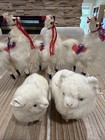 Vintage Handcrafted Real Alpaca Fur Llama And Sheep Ram Figurine Lot Of 5