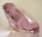 60mm Feng Shui Pink Diamond Shape Crystal Paperweight
