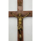 Vintage Catholic Crucifix Inri Wall Wooden Cross Jesus Metal Corpus Religious