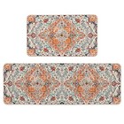 Flowers Bohemia Kitchen Mats Set Of 2  Daily Boho 17  X 29   17  X 47  Orange
