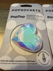 2x Pop Socket Phone Grip   Stand With Swappable Top Diamond Heart Iridescent