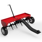 40  Tow Behind Lawn Plug Aerator With Universal Hitch Red Rustproof Steel Fram