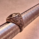 Rare Ancient Roman Silver Ring Engraved Beautiful Black Stone Authentic