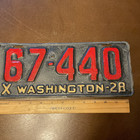 1928 Washington License Plate   67-440 Vintage