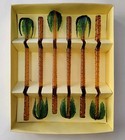 Vtg Tiki Bar Tools Boston Warehouse Glass Swizzle Stick Stirrers Set Of 6 Nib