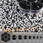 6480pcs Black Flat Back Pearl Halfround Beads 7 Sizes For Crafts   Diy