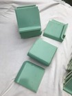 Vtg 132 1970 s Teal Jadeite Green Trim Boarder Bathroom Tiles 4  Sq Old 1271-26b