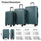 Travelhouse 3 Piece Hardshell Luggage Set Hardside Lightweight Suitcase